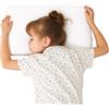 SIKAINI Cuscino in memory foam per bambini dai 3 agli 8 anni, tessuto rinfrescante con stampa orso, supporto ergonomico per il collo, fodera traspirante e lavabile