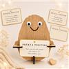 LO REALIZZO Patata Positiva in Legno — Regalo Amica Portafortuna con Bigliettino Motivazionale | Gadget Scrivania Artigianale Italiano | Idea Regalo Divertente per Amici, Colleghi, Famiglia