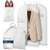 Bruce.® 2x Borsa Porta Abiti da Viaggio 100 x 60cm inkl 1x Sacchetto per Scarpe, Custodia Abiti con Cerniera Antitarme, Copriabiti da Armadio Antipolvere 120 GSM, Porta Abito da Viaggio - Bianco Seta