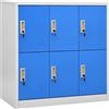 Festnight Armadietto con Chiave, Armadietto con Serratura, Armadietto Metallo, Armadietti Spogliatoio Metallici, Grigio Chiaro e Blu 90x45x92,5 cm Acciaio