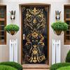 Generic Nero Adesivo per Porta Motivo botanico astratto Autoadesiva PVC Adesivi Porta Interna 85 x 215 cm Adesiva Poster Murale Parete Carta da Parati per Soggiorno Cucina Bagno