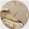 Generico Artidea,Orologio da parete in Resina Lavorato a Mano Effetto Marmo Pregiato - Eccellenza Artigiana Made in Italy - Pezzo Decorativo Silenzioso per Soggiorno e Camera (equilibrio tortora, 50 cm)