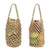 letuxaamz Porta Frutta, Cestino da Appendere Cestini Portaoggetti, 2 Pezzi Intrecciati a Mano Rete Canapa 32x16cm per Uova Frutta Verdura Cucina, Sospensione a Parete o a Soffitto