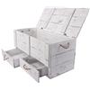 Kistenkolli Altes Land Grande cassapanca in legno con coperchio e cassetti, 85 x 39 x 40 cm, per matrimonio, per il tesoro, per il giardino, per la camera da letto, il soggiorno (Sshabby bianco)