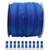 JYC CREATIVE Rotoli da 25m Chiure Lampo Continua Nylon #5, con 10 Cursori Liberi Sfruttamenti di Metallo per Cucitura, Manualità, (3232)