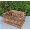 PYXIDAS Cassette in legno effetto legno bruciato - misura media, adatte ad essere utilizzate come contenitori decorative, resistenti e pulite 35x25x18 (Effetto Bruciato 1 Cassette, 35x25x18)