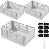 CNKHDZ 3 pezzi contenitori pieghevoli c stabili cestini pieghevoli cestini pieghevoli contenitori contenitori contenitori per la cucina (Bianco, 2 pack 30×20×12 cm+1 pack 42×28×16 cm)