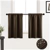 XTMYI, Set di 2 tende corte isolate impermeabili per piccola finestra della cucina e del bagno, 76 cm, colore marrone espresso