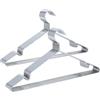 ABHENG 20 Pezzi Appendiabiti in metallo, antiruggine, salvaspazio, robusto, cromato, Scanalature Antiscivolo, Forte e Resistente, 42 x 0,3 x 21 cm (L x B x H), Argento, AIY0320S