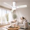 Mefine 106cm Ventilatore da Soffitto con Luce Silenzioso, Pala a Incastro, Ventilatore da Soffitto con Telecomando e LED Dimmerabile Lampada per Camera Soggiorno, 6 Velocità, Motore DC Reversibile
