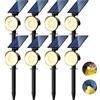 nipify 8 Pezzi Faretti Solari a Led da Esterno, 3 Modalità Luci Solari da Giardino Potenti, Impermeabile Lampade Solare per Patio, Garage, Cortile, Parete, Prato (Bianco Caldo)