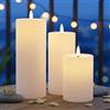 Spetebo Candele a LED a energia solare, con effetto fiamma, set da 3 pezzi, 15/12/10 cm, colore bianco caldo, per esterni con effetto tremolante, decorazione da tavolo da giardino, per esterni, candela solare