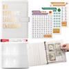 Anicy Salvadanaio per soldi, 100 Envelope Saving Challenge, libro di risparmio per denaro Sfida A5, risparmiando denaro Sfida libro, risparmia 5.050 € in modo divertente e semplice (bianco)