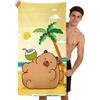 ZesGlyxyr Capybara Teli Mare, Telo Spiaggia Antisabbia Asciugamano Capybara Telo Mare Microfibra Bambini ad Ultra Assorbente Coperta da Spiaggia Asciugamano da Viaggio Leggero e Portatile Bagno-B