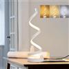 JIIENO LED Lampada da Tavolo Dimmerabile, da Comodino, da Lettura, a Spirale 3000K4500K/6000K (Caldo/Naturale/Freddo Bianco) da Scrivania, per Camera da Letto Soggiorno (Bianco)
