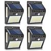 RH-HPC Solar Light 100LED Solar Light PIR Motion Sensor Sensor Light Outdoor Garden Lampada di sicurezza per decorazione da giardino Lanterna di strada .Impermeabile (Emitting Color : 4 PCS Black)