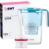 BWT Caraffa filtrante BWT Vida Blu con 13 cartucce al magnesio | filtro acqua rubinetto | riduzione calcare cloro metalli | per bere, cucina, tè, caffè | design compatto e pratico