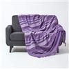 Homescapes, 1 paio di tende a strisce, 100% cotone con occhielli in cima, Cotone, Purple, Doppio