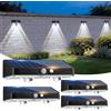 Kolpop Luci solari per recinzioni da giardino all'aperto, confezione da 4 luci solari con sensore di movimento, 3 modalità, luci da parete a energia solare, impermeabili, per patio, cortile, cancello