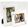 TINBOX Cornice Personalizzata Santa Cresima Fiori con Foto Nome Data | Regalo Ragazzo Ragazza Confermazione | Portafoto Legno Bianco | Stampa Made in Italy | Ricordo Religioso (Prima Comunione Flower)