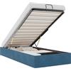 IKAYAA Letto Imbottito 80x200 con Contenitore Letto Idraulico con meccanismo di Sollevamento Letto Singolo Struttura Letto Piatto con Supporto Doghe-Blu scuro-80 x 200 cm