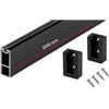 Gedotec Asta appendiabiti nera opaca 2000 mm | design asta per armadio con supporto in gomma | asta rettangolare appendiabiti a parete 30 x 12 mm | 1 set di tubi per armadio con materiale di fissaggio