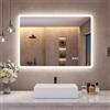 S'bagno Specchio-Bagno-con-Luce 70x50cm, Specchio-Bagno-LED-Retroilluminato, Bluetooth, Antifog, 3 Colori, Dimmerabile, Memoria, Temperato, Impermeabile IP44, Orizzontale/Verticale