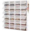 Vicye Scarpiera Organizer a 12 Ripiani, Armadio Scarpiera in Plastica per 96 Paia, Scaffale Portascarpe con Porta Trasparente per Ingresso, Camera da Letto, Corridoio (Bianca, 4 x 12)