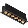 damastoreitalia Faretto Rettangolare LED Lineare da Incasso 6 Luci 11W 4000K Luce Naturale 24° Alluminio Nero Antiabbagliamento (Luce Naturale)