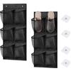 ZHYUAN 2 Pezzi ScarpieraSopra La Porta,Tasche ScarpieraASospensione Con Gancio,con 6 Tasche,ScarpieraDaAppendere Sopra La Porta,Organizer Pieghevole Da Appendere,per Cucina,camera Da Letto,bagno (nero)