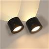 DAXGD 2 Pezzi Applique Led da Parete Interno con Telecomando, Lampada da Parete Senza Fili, Ricaricabile Batteria 1800mAh, Lampada Magnetica a 360°, Luminosità Regolabile, USB-C, per Camera da Letto