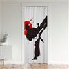 Loussiesd Tenda per Porta Taekwondo Privacy Bambini Copertura Porta Tenda con Retro Interno Stile Giapponese Tappetino Ingresso Divisorio Ambiente Copertura Tenda Oscurante Camera da Letto 150x203cm 1