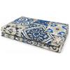 VKZ Copriletto Granfoulard 240 x 280 cm, Telo Copritutto Multiuso per Letto e Divano, Gran Foulard per Divano, Fantasia Maiolica Siciliana Blu