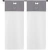 emmevi Tende Finestre Porte Interno Coppia 2pz Tessuto Semitrasparente Shabby Chic Rustiche 60x150 Grigia