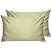 Lirex Federe Confezione da 2, 300 Fili 100% Cotone Traspiranti e Morbide Copricalcino, 40 x 60 cm, Verde Erba Chiaro