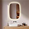 S'AFIELINA Specchio Bagno con Luce Ovale 70 × 45 × 2,5 cm (A × L × P), Interruttore Touch, Dimmerabile, 3 Colori di Luce, Antifog, Funzione Memoria, Specchio Bagno Retroilluminato, HD Vetro Temperato