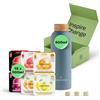 waterdrop MICRODRINK waterdrop® Bottiglia 600ml con 18 Drops senza zucchero - idee regalo donna - Pacchetto degustazione con Borraccia in acciaio inox e 6 gusti aromatizzanti per acqua - robusto borraccia termica