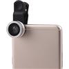 Ruilogod Clip-On 3 in 1 Super Wide 0,4x Macro MACRO 195 Laurea GRADUE KIT FISHEYE CAM ARGENTO Tono argento