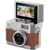EaseSunny Mini fotocamera digitale, 0,96 pollici HD Flip Screen compatto portachiavi fotocamera 200 mAh batteria di ricarica tipo C per studenti di viaggio Vlogging (marrone)