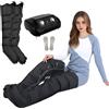 FahQuintuple Pressoterapia Linfodrenaggio Pressoterapia Professionale per Casa 6 Camere D'aria Massaggiatore Gambe e Braccia Addome, Apparecchio Massaggiatore, Anticellulite (Black 2leg, 6 Camere)