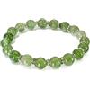 Generico Bracciale Donna Pietra Peridoto Naturale con Separatori, Elastico 19 cm, Fatto a Mano, Pietre Dure