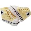 C'era una volta un filo Scarpette tipoconverse Vari Colori Bimbo Bimba. Fatte a Mano ad Uncinetto in Lana Merinos. Neonato 0-3 Mesi. Bootie Handmade (Giallo)