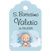 Generico Etichette Bomboniere Personalizzate con Testo e Immagine. Set 20 Pz | Bigliettini con Nome, Data o Logo per Matrimonio, Battesimo, Comunione, Cresima, Compleanno, Anniversario. (ORSO CELESTE)