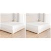 Amazon Basics Lenzuolo con angoli Matrimoniale, 180 x 200 x 30 cm, in 100% Microfibra con altezza da 30cm, Bianco (Confezione da 2)