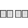 Amazon Basics Rettangolare, Cornice per foto con passe-partout, 20 x 25 cm con da 13 x 18 cm, Confezione da 4, Nero