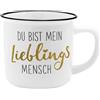 GRUSS & CO Sheepworld AG Gruss und Co 45772 Kaffeebecher Lieblingsmensch, New Bone China Porzellan, 35 cl