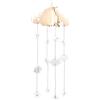 LINA OFFICINE GRAFICHE CREATIVE Mobile in Legno con Nuvole e Stelle, Decorazione Pensile per Cameretta, Naturale e Bianco, 55 x 25 cm