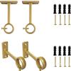 Kowibcl Curtain Rod Bracket, 4 Pcs Ceiling Curtain Rod Brackets,Curtain Rod Holders, Brackets For Wall & Ceiling Mount Curtain Rod, Gold