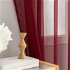 MYSTIC-HOME Tende Trasparenti per finestre,trattamenti per finestre Tende Semi pieghettate,Tende per la Privacy Trasparenti con Tasca per Asta Lunghezza 63 Set 2 Pannelli, Set di 2,52x63,Bordeaux