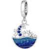 CYCUFF Ciondoli in argento sterling 925 adatti per collane con ciondoli, bracciali, pendenti, perline, gioielli, regalo per familiari, amici e donne, FASCINO, Argento sterling, Zirconie sintetico